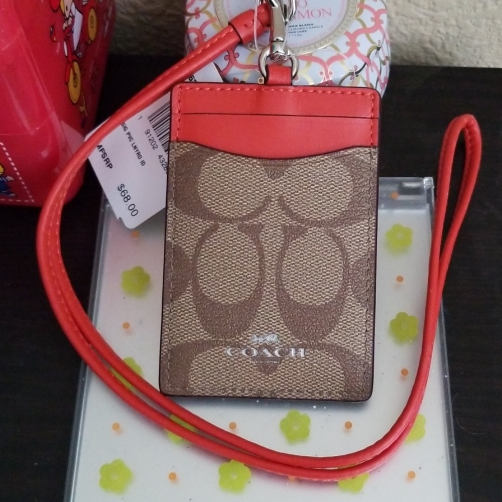 Coach ID badge holder with landyard
